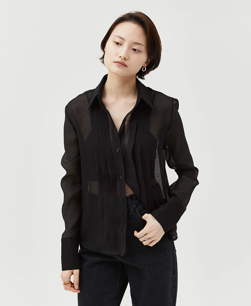 collective,콜렉티브,pin tuck see-through blouse (3color)