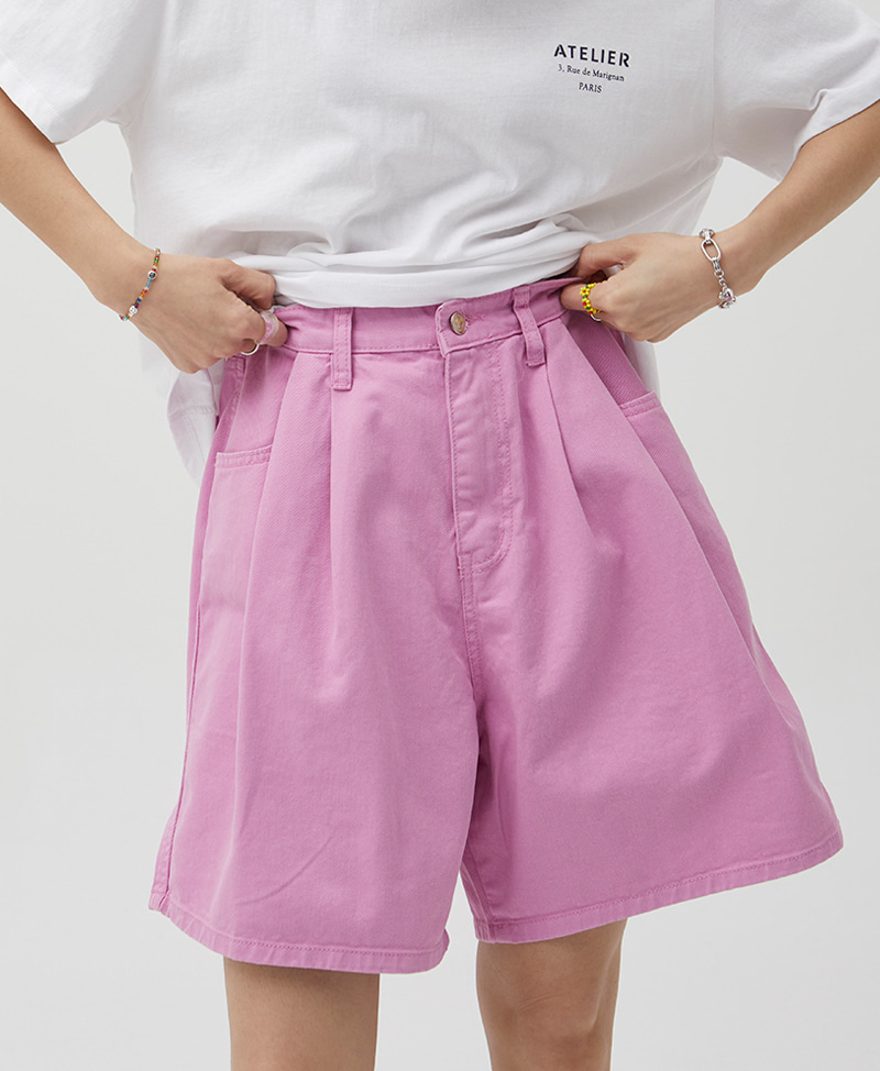 collective,콜렉티브,colour pin tuck shorts (3color)