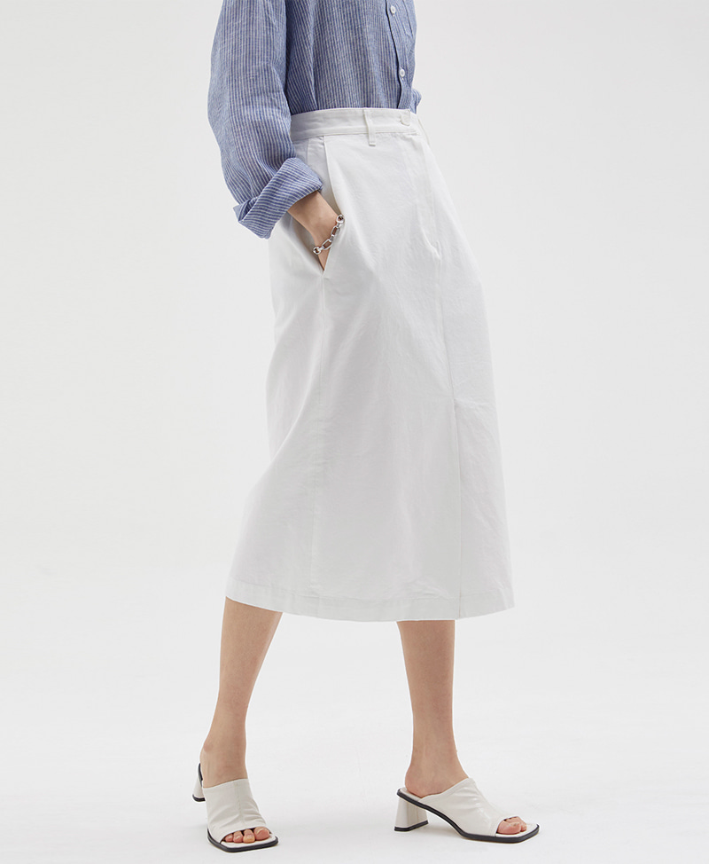 collective,콜렉티브,comb cotton midi skirt (3color)