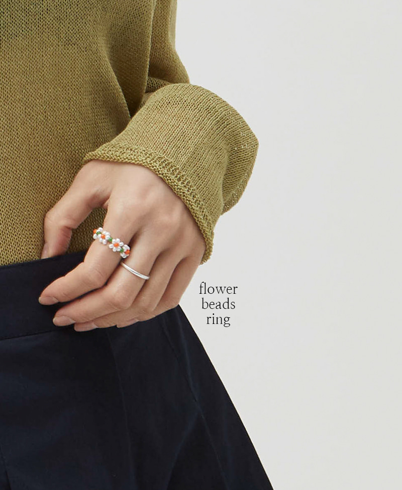 collective,콜렉티브,flower beads ring (2color)