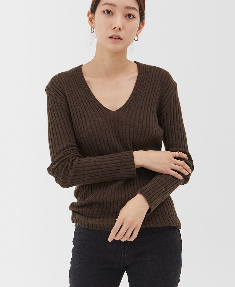 collective,콜렉티브,cashmere V knit (3color)