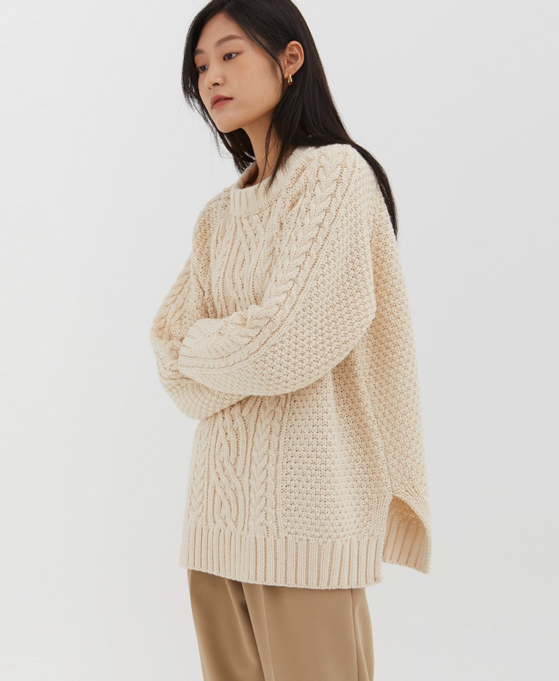 collective,콜렉티브,wool cable knit